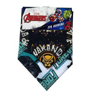 Marvel Avengers 2 pack Bandana 17.5” x 17.5” Wakanda Forever Black Panther New